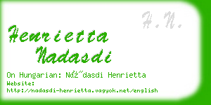 henrietta nadasdi business card